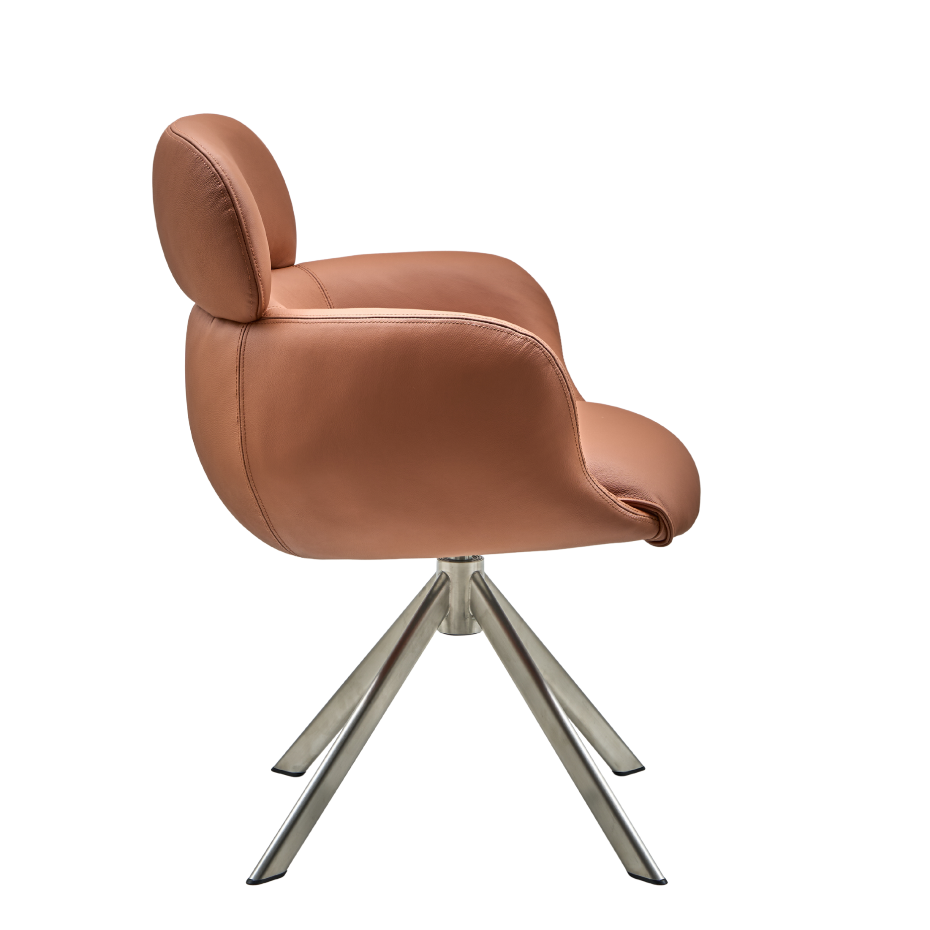 Sumo spisebordsstol - læder m. drejeben (stainless steel)